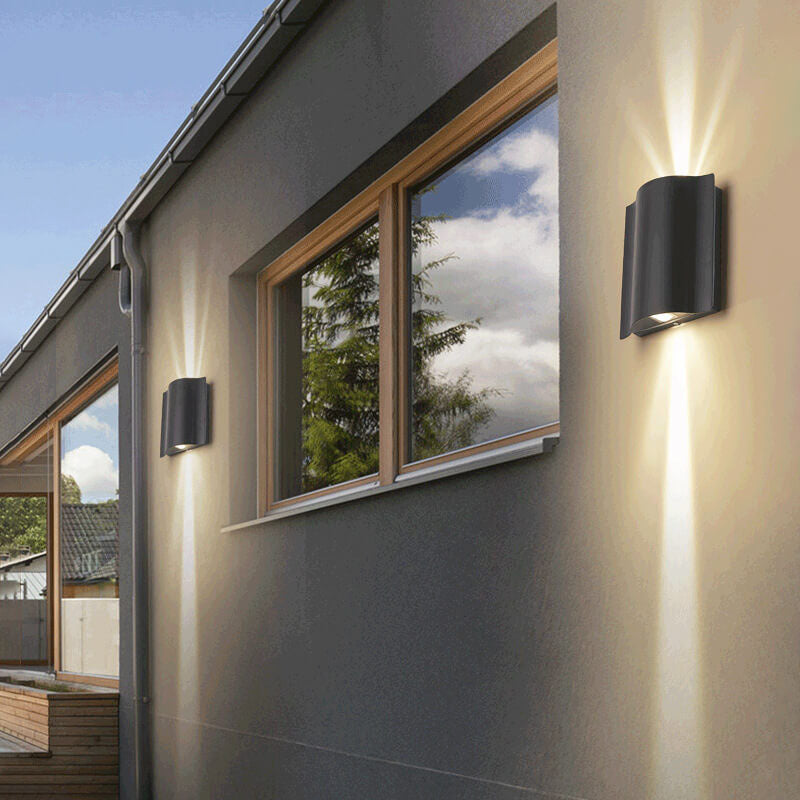 Modern Wave Aluminum Waterproof LED Outdoor Wall Sconce Lamp