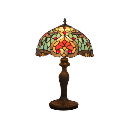 Tiffany Creative Alloy Colored Dragonfly Peach Heart 1-Light Table Lamp