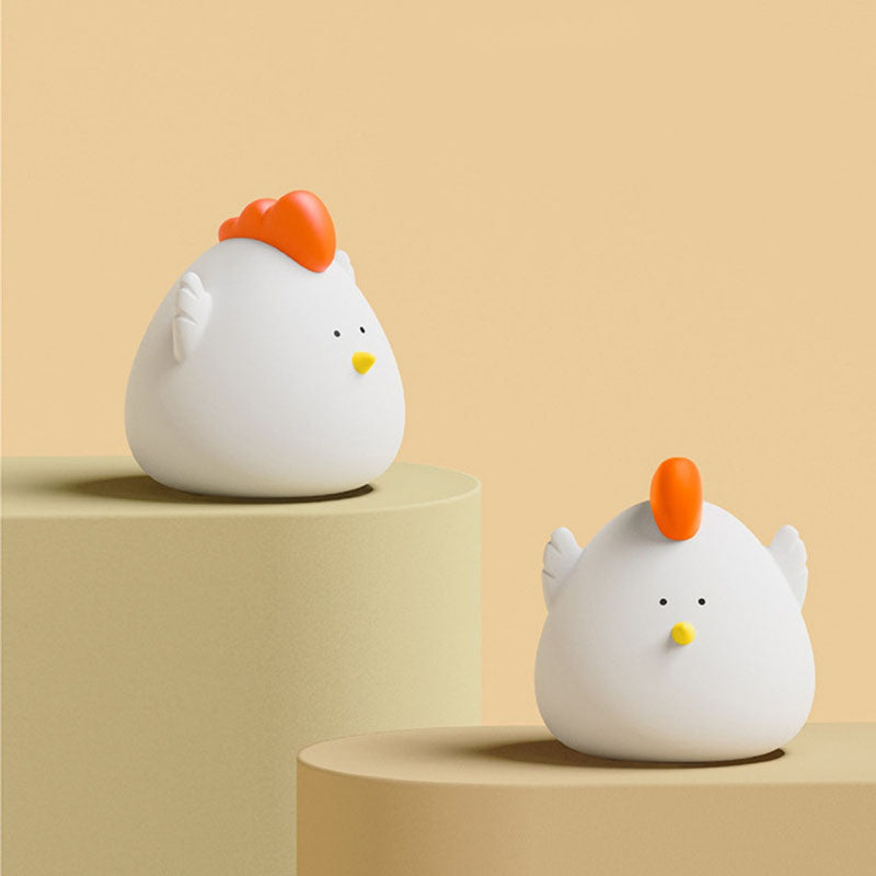 Creative Cartoon Silicone Little Fat Chicken LED USB Pat  Night Light Table Lamp