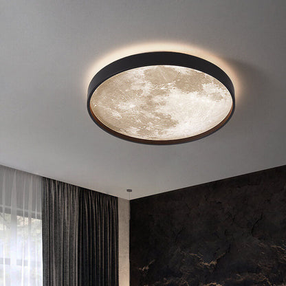 Nordic Creative Moon Round LED Flush Mount Ceiling Light