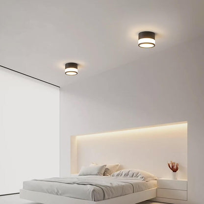 Modern Solid Color Cylinder Aluminum LED Flush Mount Light