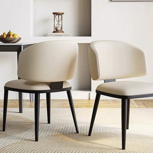 Modern Minimalist Synthetic leather Iron Sponge Square Dining Chair Backrest For Dining Room