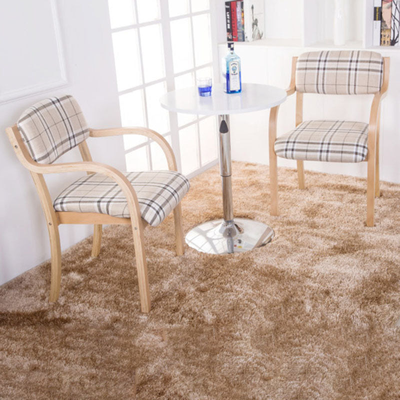 Contemporary Nordic Wood Cotton Linen Fabric PU Leather Velvet Sponge Square Dining Chair Backrest Armrest For Dining Room