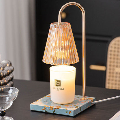 Minimalist Terrazzo Glass Shade 1-Light Melting Wax Table Lamp