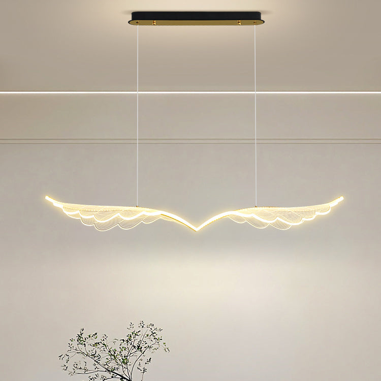 ثريا جزيرة LED مصنوعة من الألومنيوم والأكريليك بتصميم معاصر إبداعي لغرفة الطعام 