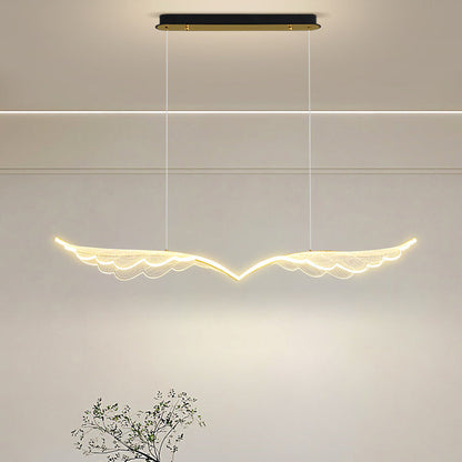 ثريا جزيرة LED مصنوعة من الألومنيوم والأكريليك بتصميم معاصر إبداعي لغرفة الطعام 