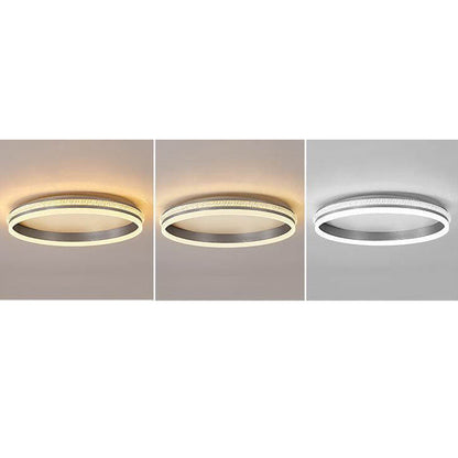 Italian Minimalist Ring Brushed Acrylic LED Flush Mount Ceiling Light
