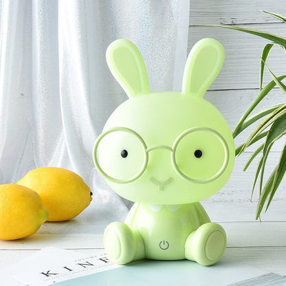 Creative Cartoon Rabbit with Glasses USB LED Night Light Table Lamp