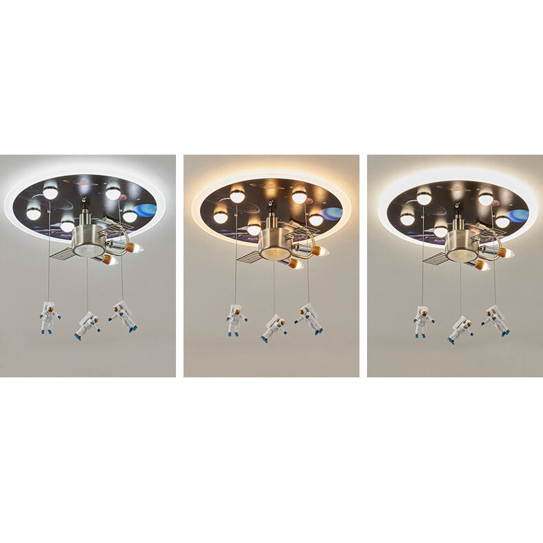 Cartoon Creative Astronaut LED Kids Flush Mount Ceiling Light