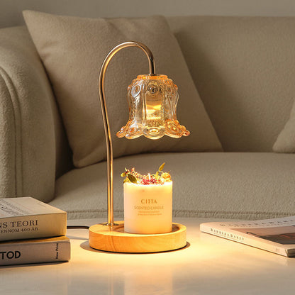 Modern Creative Simple Solid Wood Lily Of The Valley 1-Light Melting Wax Table Lamp