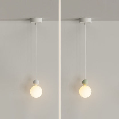 Contemporary Nordic PE Globe Ball Iron 1-Light Pendant Light For Bedroom