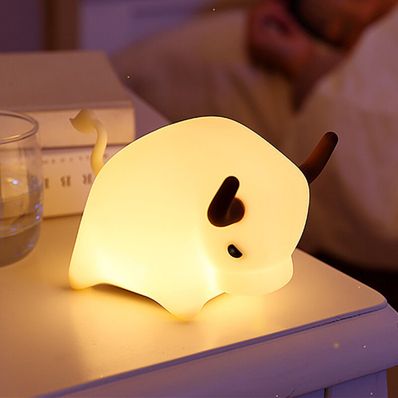 Animal Cow Silicone USB Timer Dimmable LED Night Light Table Lamp