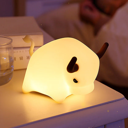 Animal Cow Silicone USB Timer Dimmable LED Night Light Table Lamp