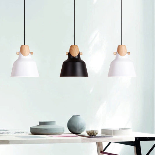 Nordic Minimalist Macaron Solid Color Ironwood 1-Light Pendant Light