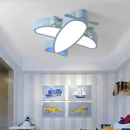 Cartoon Creative Luminous Aircraft Design LED Flush Mount Ceiling Light
