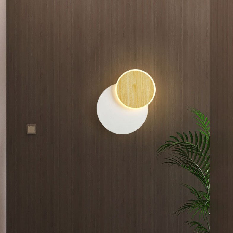北欧風ミニマリスト ログスクエアラウンド LED ウォールスコンスランプ