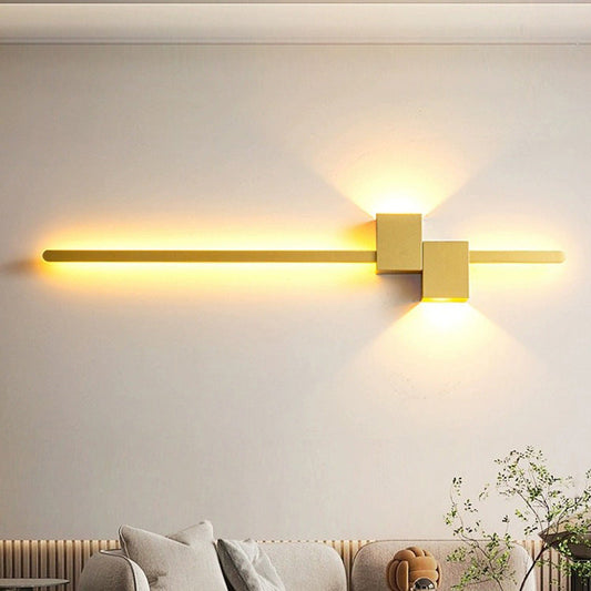 مصباح حائط LED مستطيل الشكل مصنوع من الحديد والألومنيوم بتصميم عصري بسيط لغرفة المعيشة 