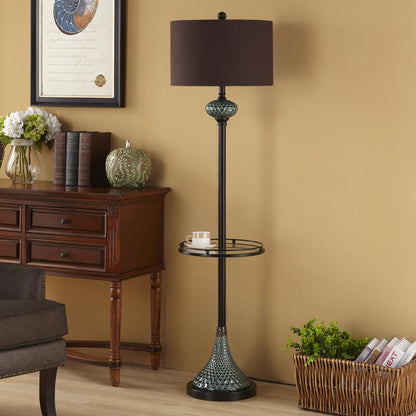 European Light Luxury With Plate Ceramic Hardware Fabric 1-Light Standing Floor Lamp