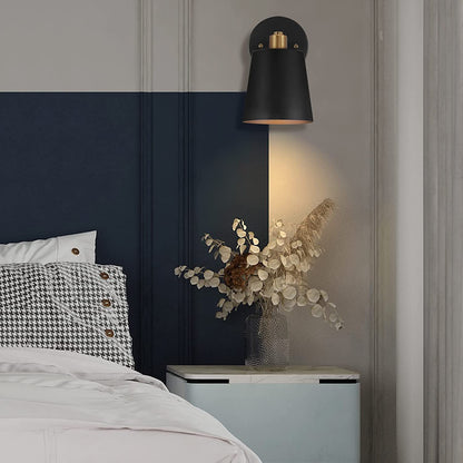 Contemporary Industrial Cylinder Iron 1-Light Wall Sconce Lamp For Bedroom