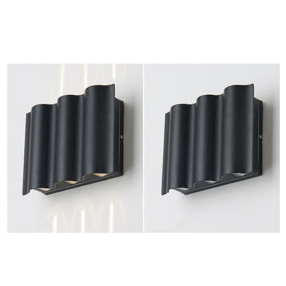 Modern Wave Aluminum Waterproof LED Outdoor Wall Sconce Lamp