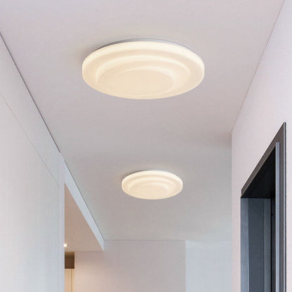 Modern Minimalist PE Swirl Round Iron LED Flush Mount Ceiling Light