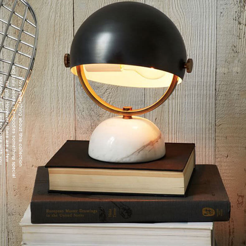 Modern Creative Round Marble Base Rotatable 1-Light Table Lamp