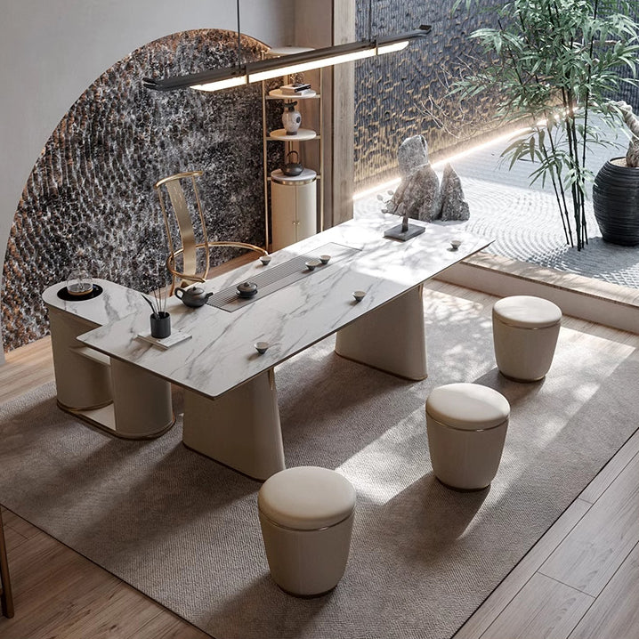 Contemporary Minimalist Round Faux Leather Stainless Steel Frame Vanity Stool For Bedroom