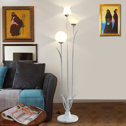 Modern Creative Twig Bird Iron 3-Light Standing Floor Lamp