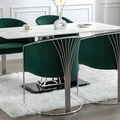 Modern Luxury Half Round Curved Velvet Metal Frame Dining Chair Backrest Armrest For Dining Room