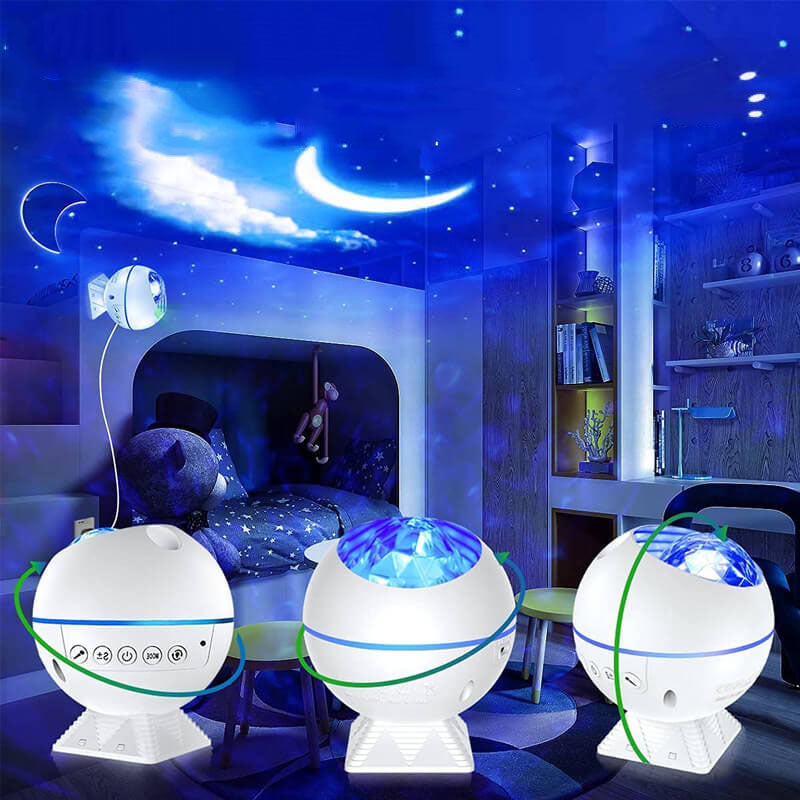 Modern Plastic LED Seven-color Sound-controlled Star Projection Light Night Light