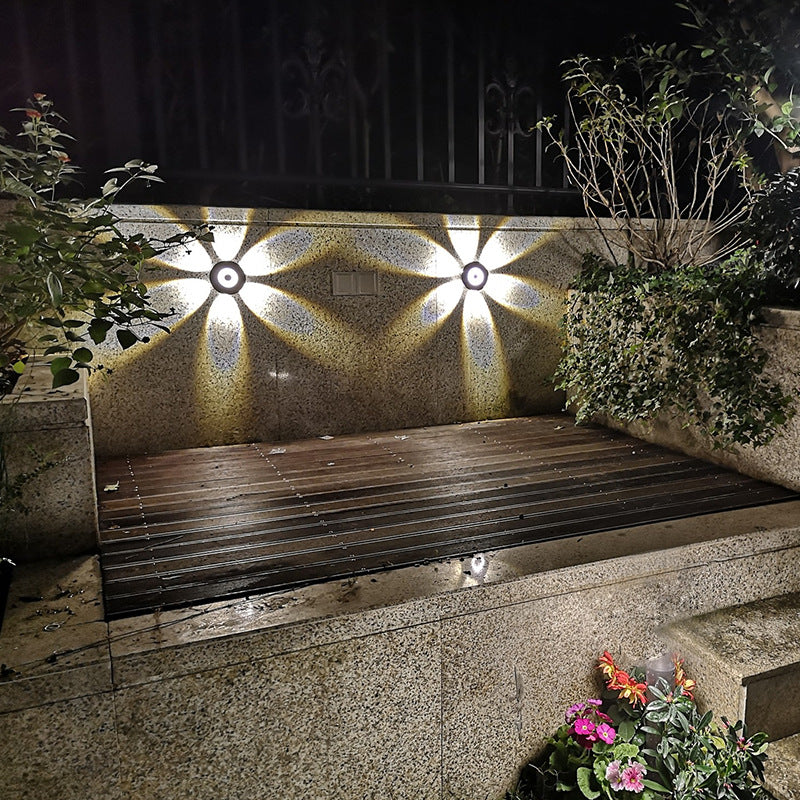 مصباح حائط LED دائري من الألومنيوم بتصميم إسكندنافي معاصر للفناء الخارجي 