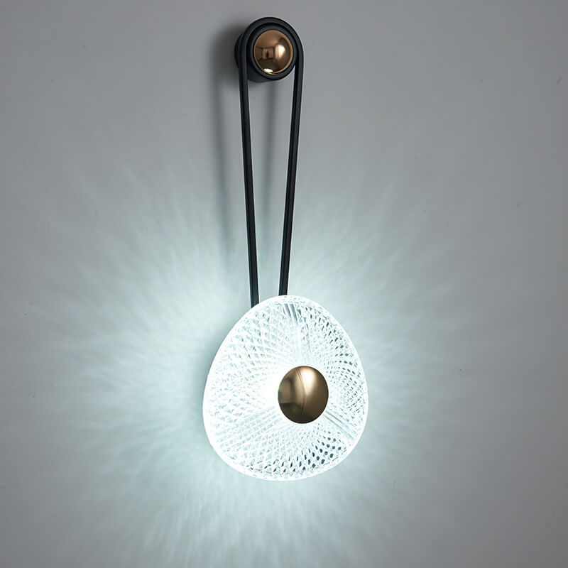 Modern Luxury Round Acrylic Metal Hanging LED Wall Sconce Lamp