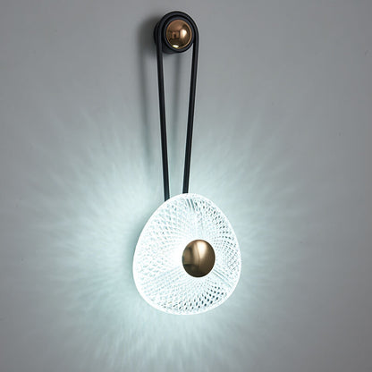 Modern Luxury Round Acrylic Metal Hanging LED Wall Sconce Lamp