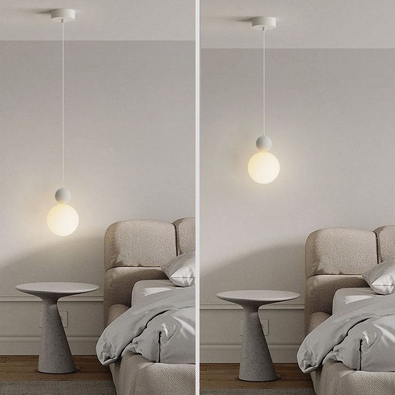 Contemporary Nordic PE Globe Ball Iron 1-Light Pendant Light For Bedroom