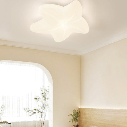 Contemporary Simplicity Pentagram PE Shade Iron LED Flush Mount Ceiling Light For Bedroom