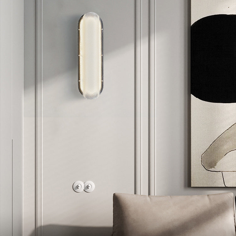 مصباح حائط LED بتصميم عمودي من الأكريليك بنمط مربعات حديدية عصري بسيط لغرفة المعيشة 