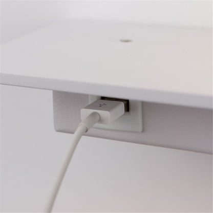 مصباح حائط حديث باللونين الأسود والأبيض مع مقبس USB وإضاءة LED من الحديد 