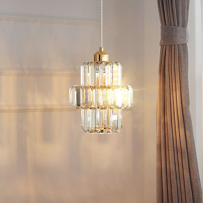 مصباح LED معلق على شكل برج كريستالي إبداعي حديث من الشمال