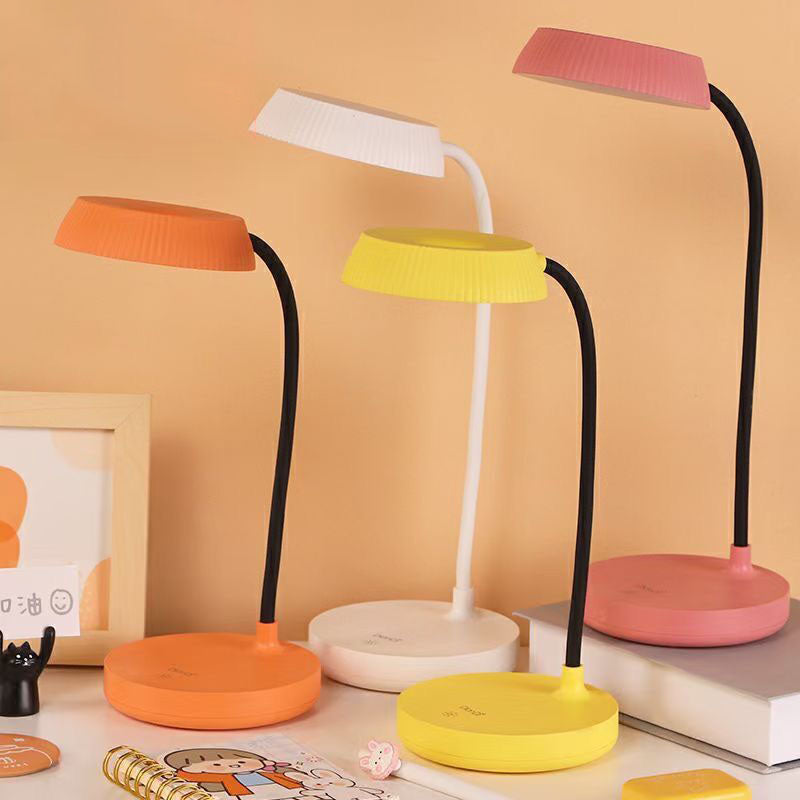 Nordic Minimalist Round Plate LED Touch Eye Protection USB Desk Lamp