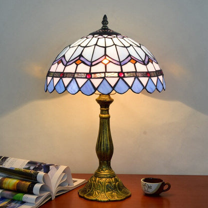 Vintage Stained Glass Tiffany Classic Design 1-Light Table Lamp