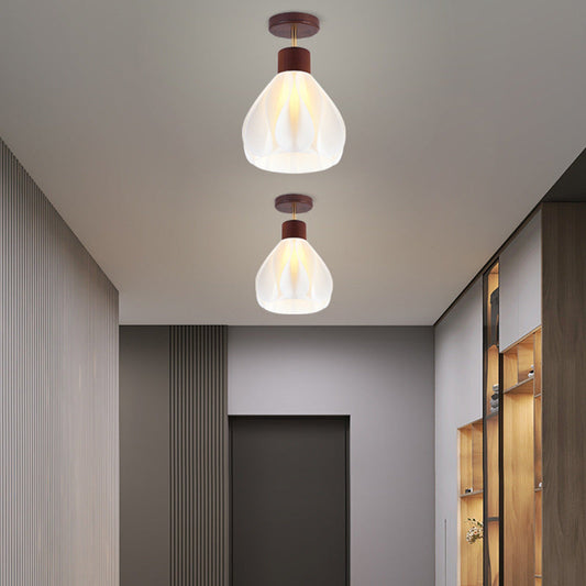 Japanese Wabi-sabi Minimalist Log 1-Light Semi-Flush Mount Light