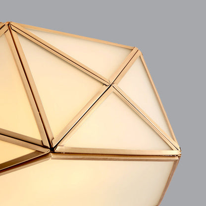 Contemporary Retro Brass Glass Octagon Geometric Line 3/4/6 Light Flush Mount Ceiling Light For Living Room