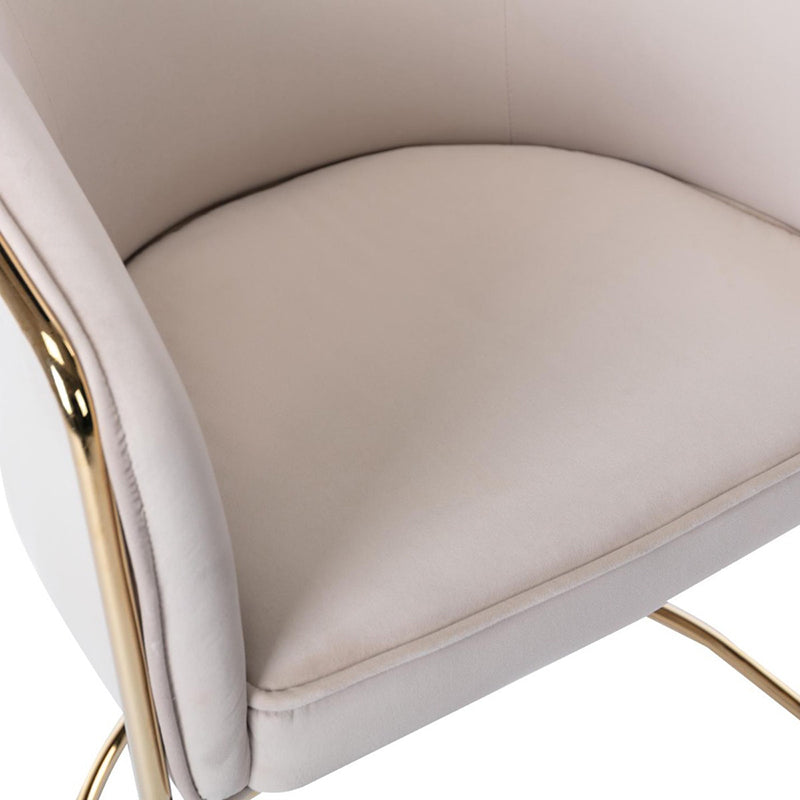 Modern Luxury Half Round Curved Velvet Metal Frame Dining Chair Backrest Armrest For Dining Room