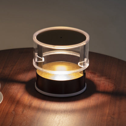 Modern Simplicity PMMA PC Stainless Steel Aluminum Cylinder LED Table Lamp For Bedside