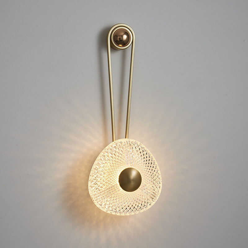 Modern Luxury Round Acrylic Metal Hanging LED Wall Sconce Lamp