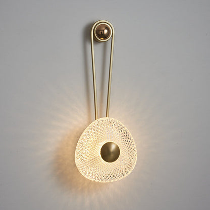 Modern Luxury Round Acrylic Metal Hanging LED Wall Sconce Lamp