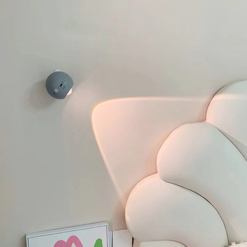 Modern Minimalist Orb USB ABS LED Wall Sconce Lamp For Bedroom