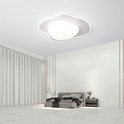 Modern Minimalist Cream Round LED Flush Mount Ceiling Light