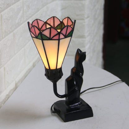 Tiffany Glass Flared Eye Protection Night Light 1-Light Table Lamp