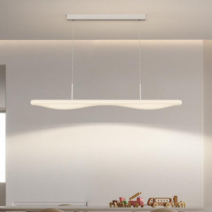 Modern Minimalist Long Iron Rolled Plastic LED Island Light Pendant Light For Dining Room